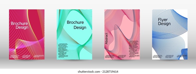 Artistic covers design. A set of modern abstract covers. Modern design template. Future futuristic template with abstract current forms for banner design, poster, booklet, report, magazine. 