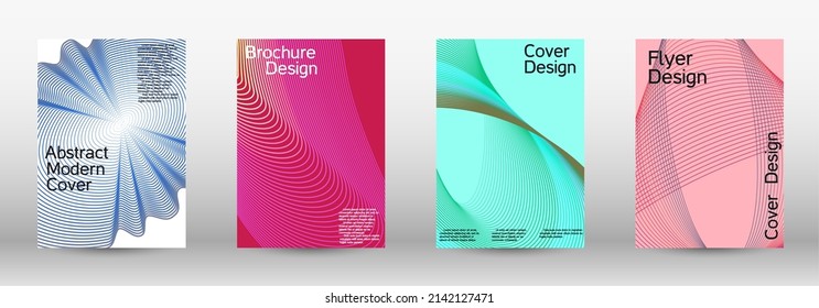 Diseño de cubiertas artísticas. Un conjunto de cubiertas abstractas modernas. Fondo abstracto moderno. Fondos creativos de líneas abstractas para crear una portada abstracta, pancarta, afiche, folleto de moda.