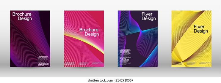 Diseño de cubiertas artísticas. Un conjunto de cubiertas abstractas modernas. Plantilla de diseño moderna. Futura plantilla futurista con formas actuales abstractas para diseño de pancartas, afiche, folleto, informe, revista. 