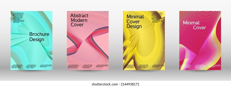 Artistic covers design. A set of modern abstract covers. Modern abstract background. Future futuristic template with abstract current forms for banner design, poster, booklet, report, magazine. 