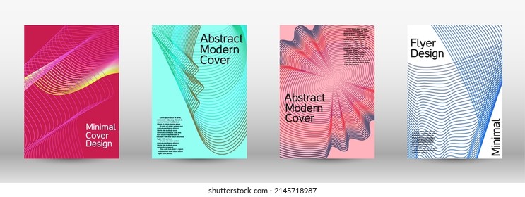 Diseño de cubiertas artísticas. Un conjunto de cubiertas abstractas modernas. Fondo abstracto moderno. Fondos creativos de líneas abstractas para crear una portada abstracta, pancarta, afiche, folleto de moda.