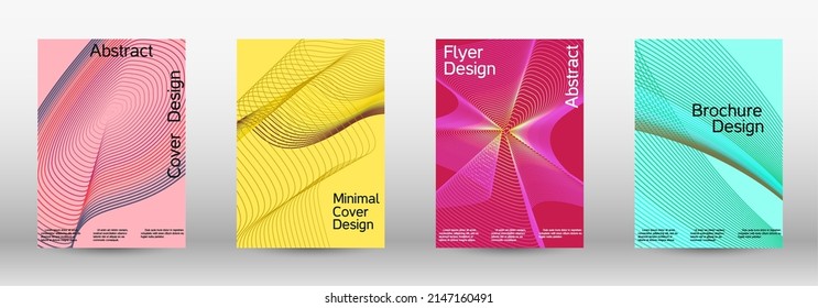 Diseño de cubiertas artísticas. Un conjunto de cubiertas abstractas modernas. Plantilla de diseño moderna. Fondos creativos de líneas abstractas para crear una portada abstracta, pancarta, afiche, folleto de moda.