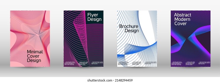 Artistic covers design. A set of modern abstract covers. Modern abstract background. Future futuristic template with abstract current forms for banner design, poster, booklet, report, magazine. 