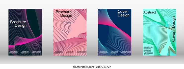 Artistic covers design. A set of modern abstract covers. Modern design template. Future futuristic template with abstract current forms for banner design, poster, booklet, report, magazine. 