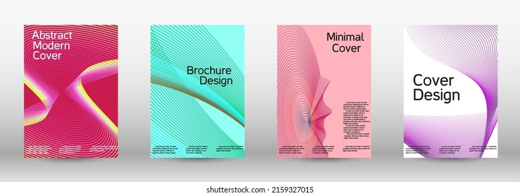 Artistic covers design. A set of modern abstract covers. Modern abstract background. Future futuristic template with abstract current forms for banner design, poster, booklet, report, magazine. 