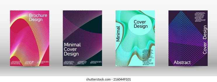 Artistic covers design. A set of modern abstract covers. Modern abstract background. Future futuristic template with abstract current forms for banner design, poster, booklet, report, magazine. 