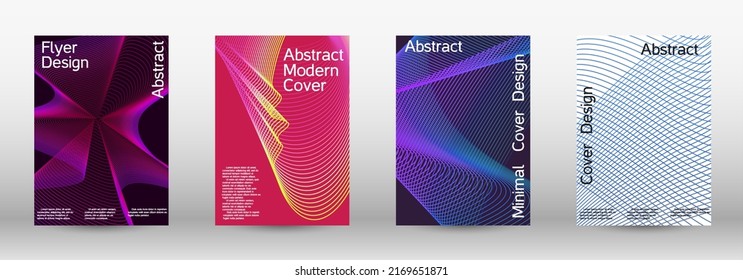 Artistic covers design. A set of modern abstract covers. Modern design template. Future futuristic template with abstract current forms for banner design, poster, booklet, report, magazine. 