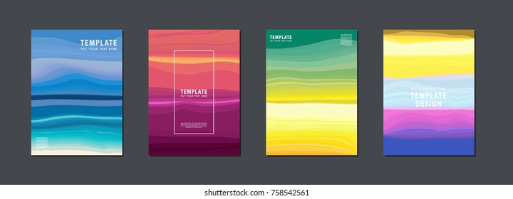 Artistic covers or poster design. Creative colours backgrounds vector design