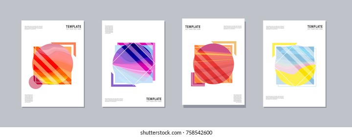 Artistic covers or poster design. Creative colours backgrounds vector design