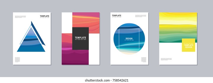 Artistic covers or poster design. Creative colours backgrounds vector design