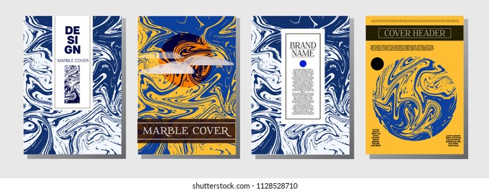 Artistic Covers Set. Marble Texture Template. Reatistic Liquid Paint Blue, Green, Yellow, Purple, Orange, Red Business Templates. Artistic Cover, Suminagashi Invitation Design, Marble Texture.