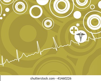 artistic creation medical background,  vector heart beat illustration