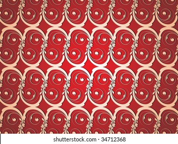 artistic creation with red background, abstract illustration