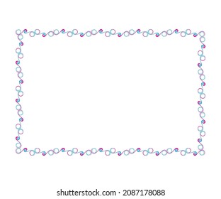 artistic creative blue floral border vector illustration