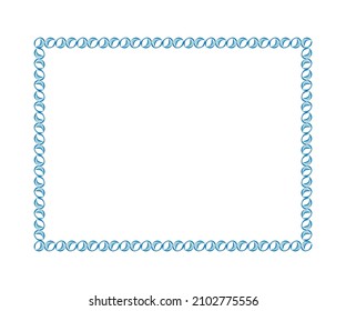 artistic creative blue floral border vector illustration
