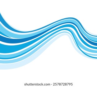 artistic creative blue line wave vector illustration
