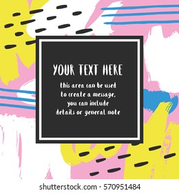 Artistic creative card with place for text. Vector illustration.