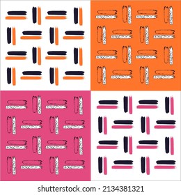 Artistic creative cards with brush strokes background Free Vector
