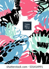 Artistic creative cards with hand drawn shapes and textures
Universal templates for invitation.