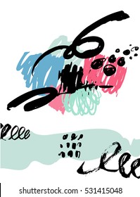 Artistic creative cards with hand drawn shapes and textures
Universal templates for invitation.