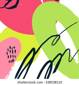 Artistic creative cards with hand drawn shapes and textures
Universal templates for invitation.
