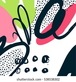 Artistic creative cards with hand drawn shapes and textures
Universal templates for invitation.

