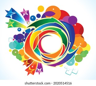 artistic creative colorful rainbow explode vector illustration