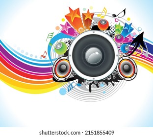 artistic creative colorful sound explode vector illustration