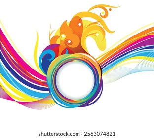 artistic creative colorful wave explode background