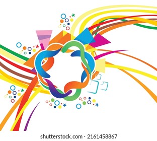 ilustración artística de vector de onda colorida creativa