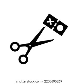 Artistic creative design scissors icon | Black Vector illustration |