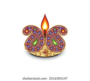 artistic creative diwali deepak vector illustration