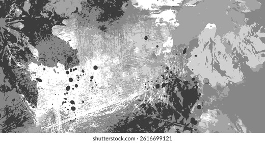 Artistic creative drawn background. Grunge mask grayscale grouped vector
