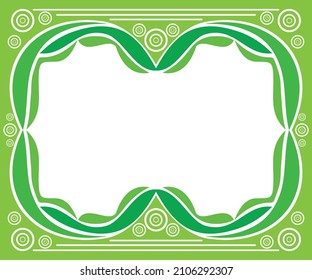 ilustración artística del vector de borde ecológico verde