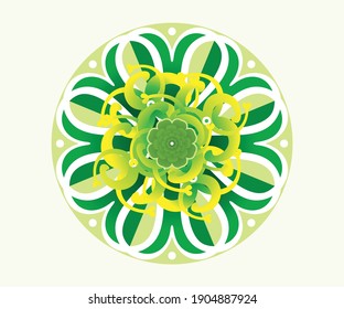 artistic creative green floral circle vector illustration