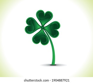 artistic creative green st patrick clover vector illustration