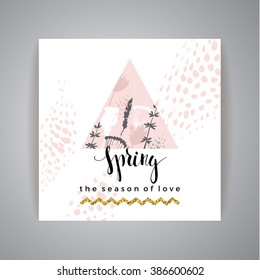 Artistic creative Hand Drawn spring  Design for poster, card, invitation, placard, brochure, flyer. Vector.
