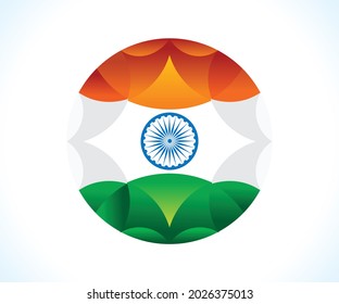 Artistic Creative Indian Flag Circle Vector Stock Vector (Royalty Free ...