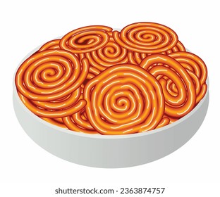 ilustración artística creativa indiana dulce jalebi vectorial