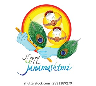 artistic creative janamashtmi background vector illustration