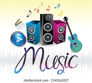 artistic creative musical background vector illustration