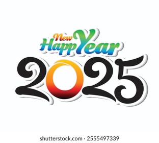 artistic creative new year text vector illustration