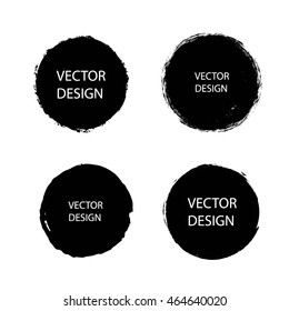 Círculo artístico criativo pintado para logotipo, etiqueta, branding. Black Enso Zen round. Ilustração vetorial.