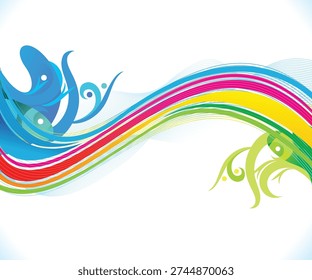 
artistic creative rainbow wave background vector illustration