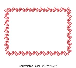 artistic creative red floral border vector illustration