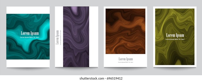 Artistic creative textured covers for design. Modern fluid colors abstract backgrounds. Trendy design. Vector template