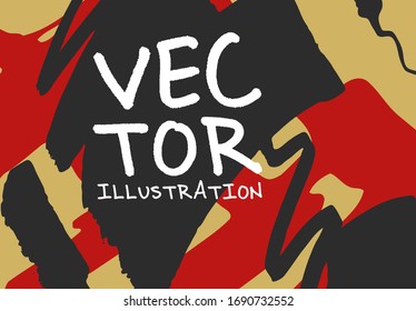 Artistic creative universal cards. Hand Drawn textures. Design for poster, card, placard, brochure, flyer Vector Illustration.