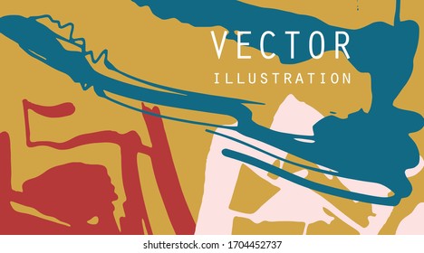 Tarjetas universales creativas artísticas. Texturas dibujadas a mano. Diseño para afiches, tarjetas, pancartas, folletos, volante Ilustración vectorial.