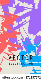 Artistic creative universal cards. Hand Drawn textures. Design for poster, card, placard, brochure, flyer Vector Illustration.