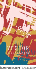 Artistic creative universal cards. Hand Drawn textures. Design for poster, card, placard, brochure, flyer Vector Illustration.